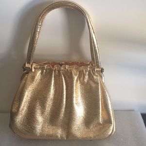 Vintage Gorgeous Evening Carrying Bag Shiny Gold
